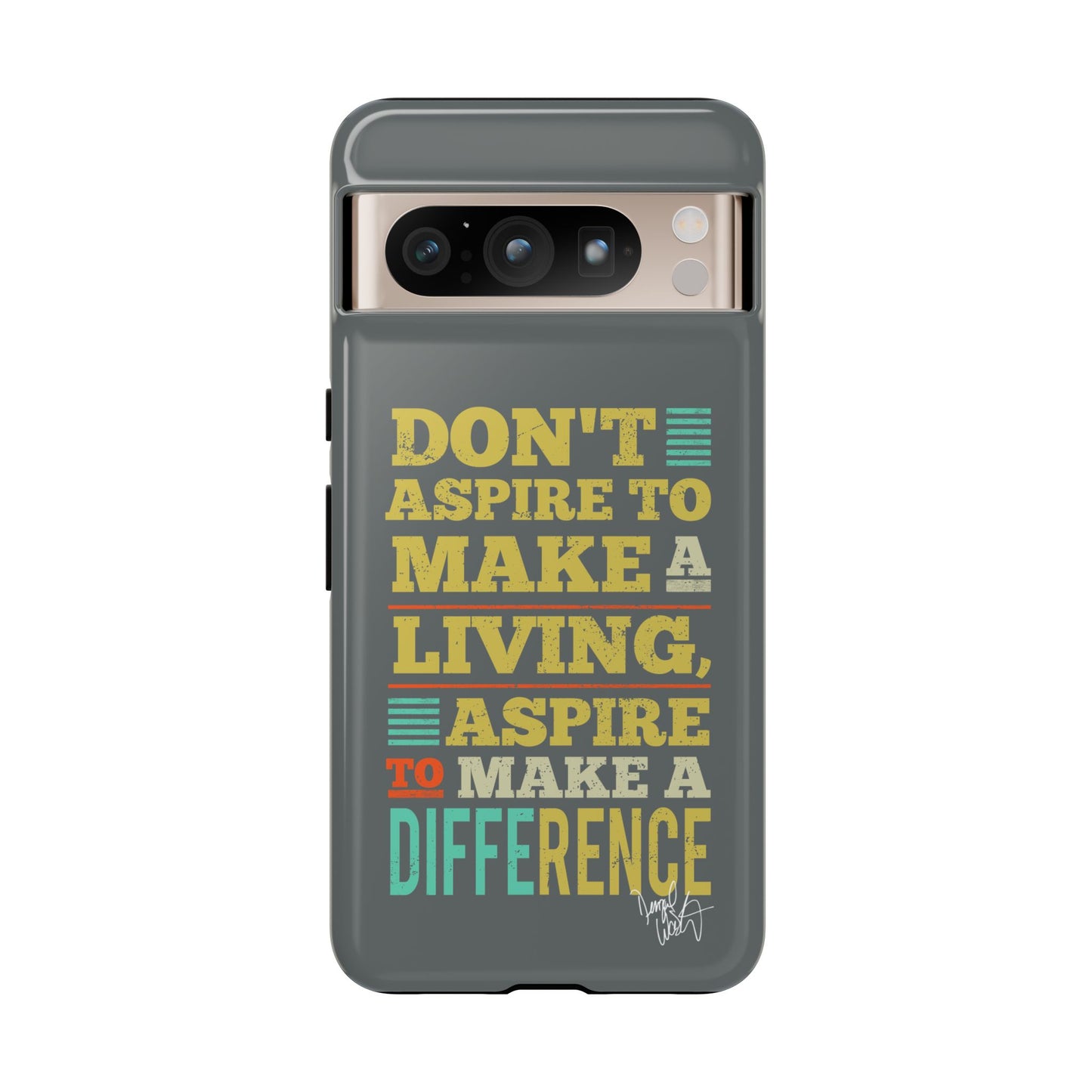 Aspire To Make Difference Text Design - Mobile Case