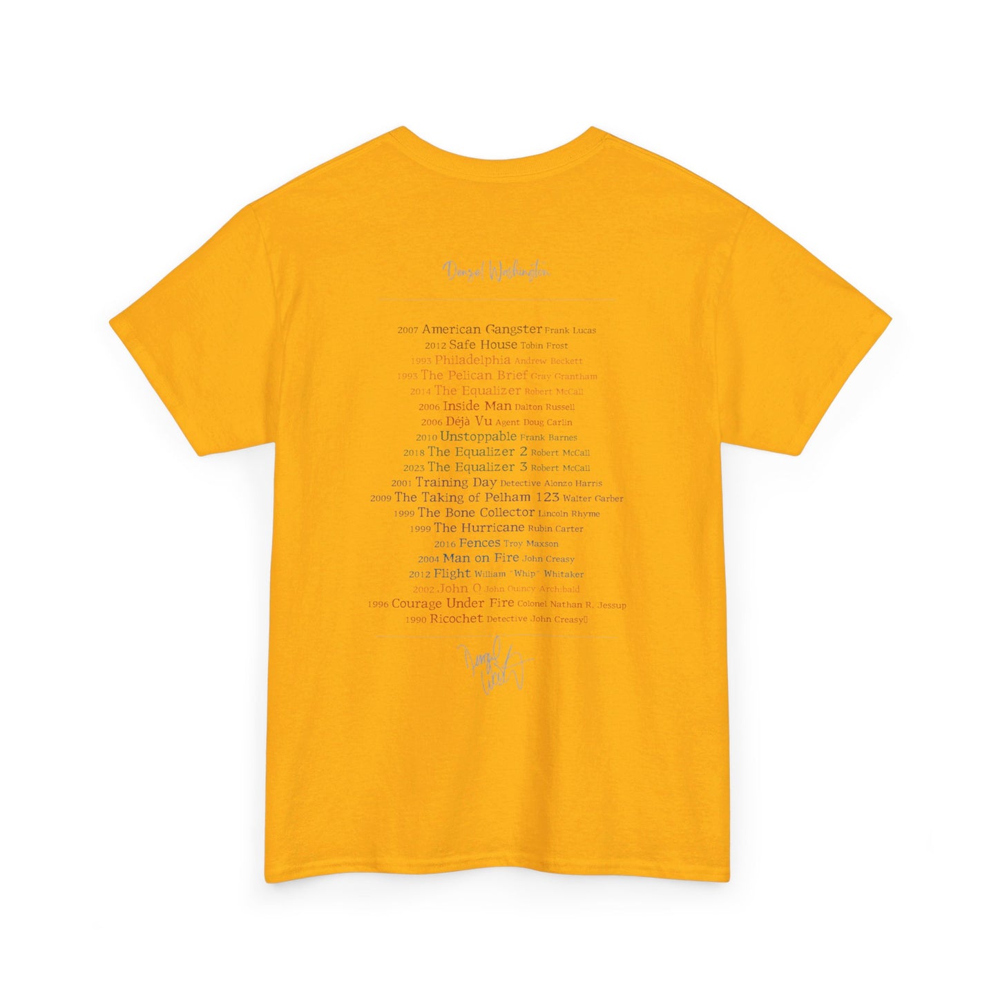 Denzel Movies Movie List Tee