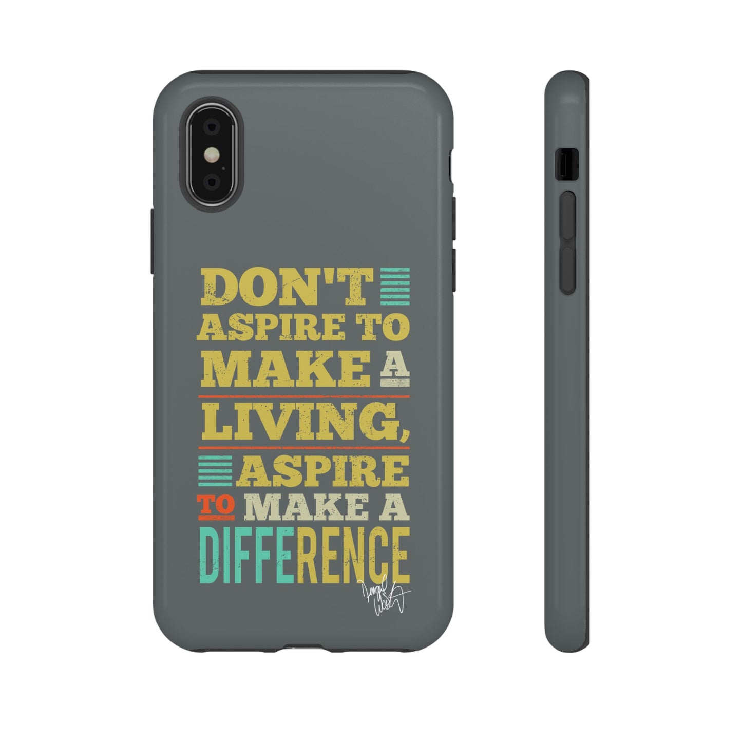 Aspire To Make Difference Text Design - Mobile Case