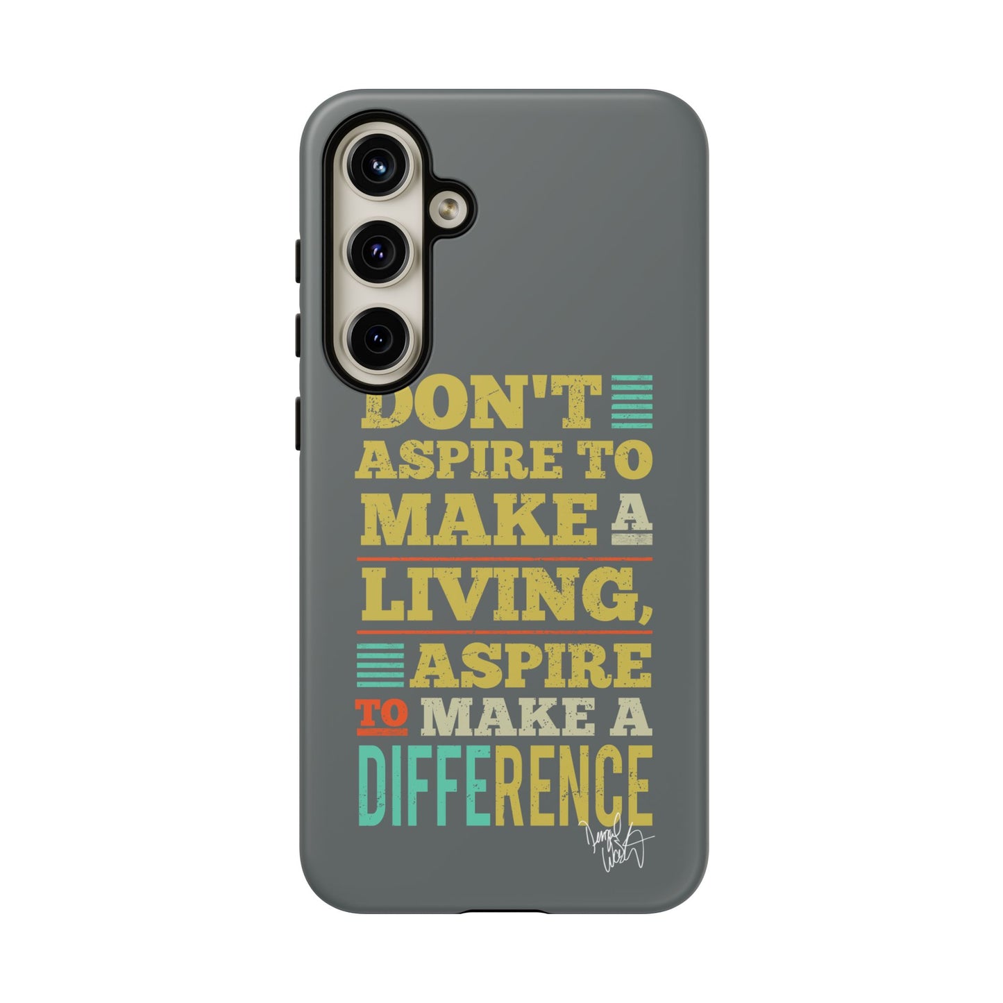 Aspire To Make Difference Text Design - Mobile Case