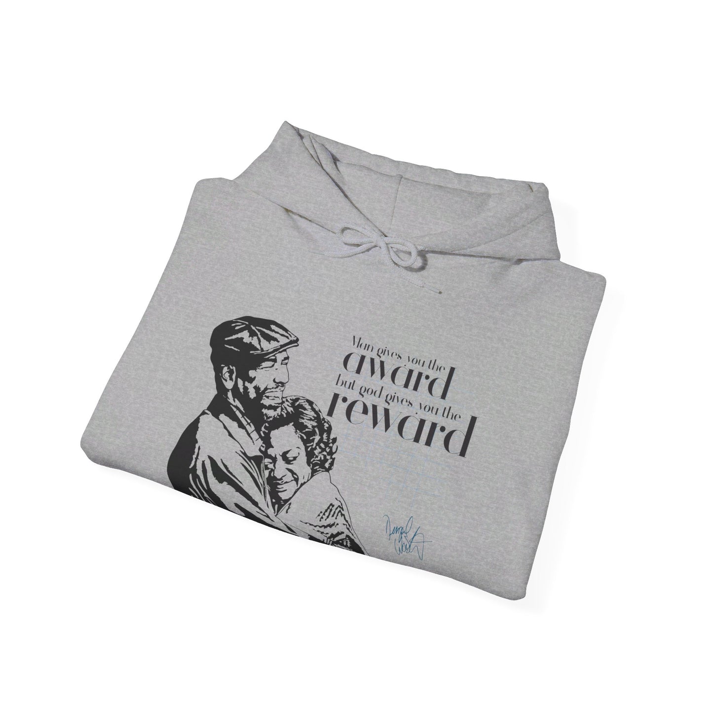 Unisex Award and Reward Wireframe Design Hoodie - Denzel Washington