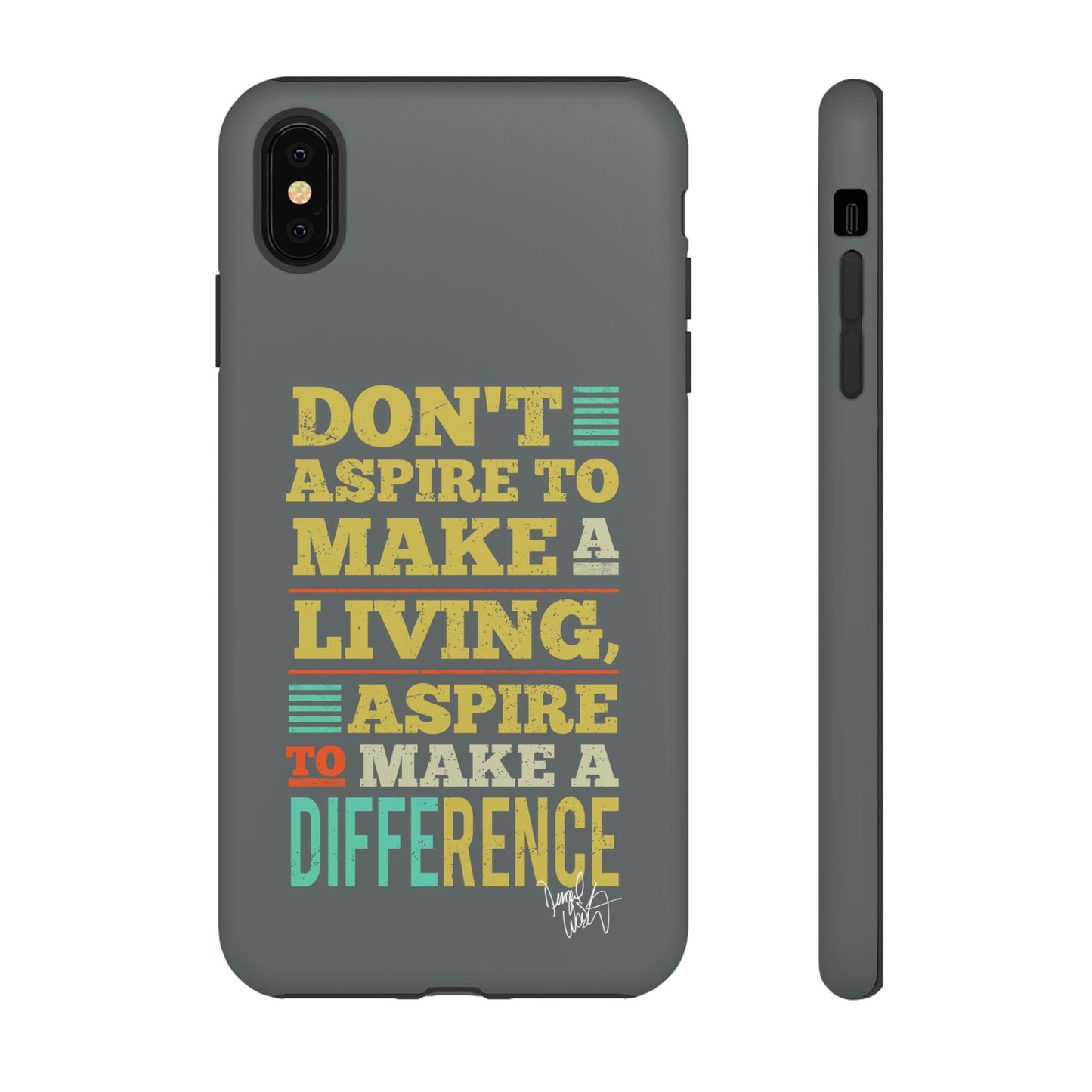 Aspire To Make Difference Text Design - Mobile Case